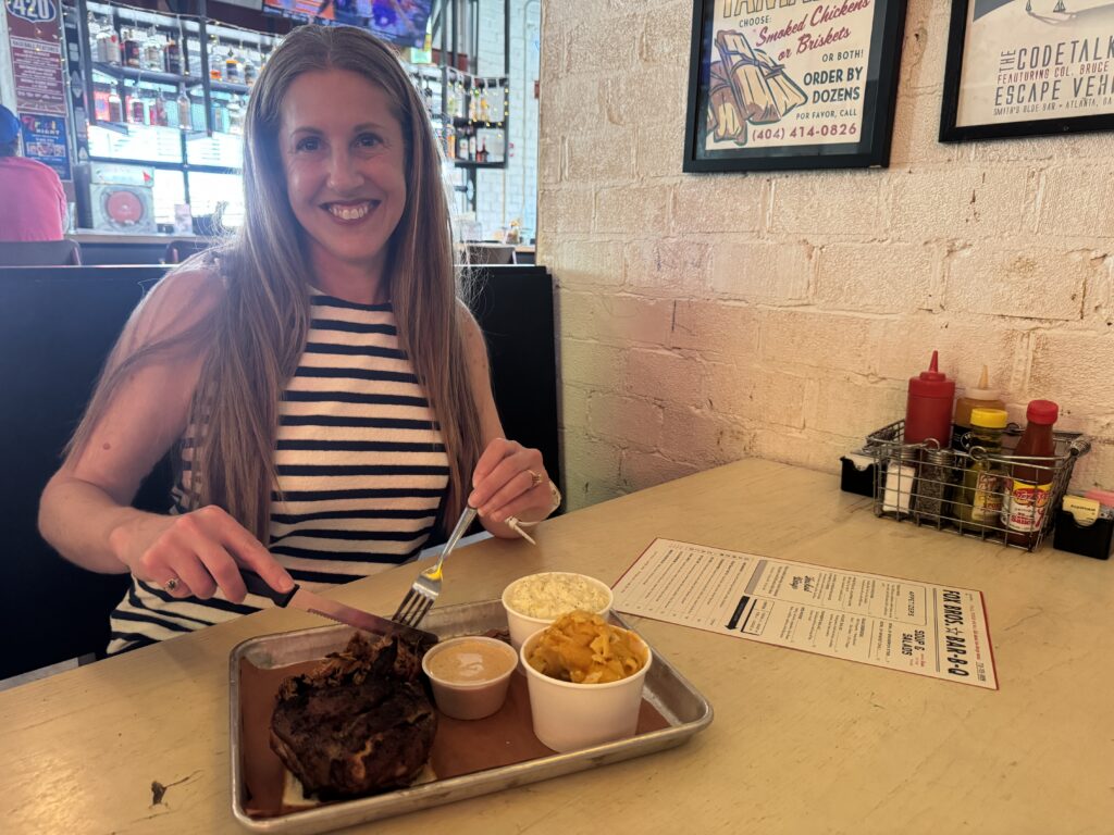 Eating BBQ